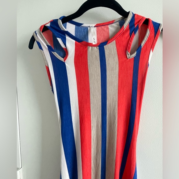 NWOT Sexy hi-low red white blue dress - Picture 4 of 4